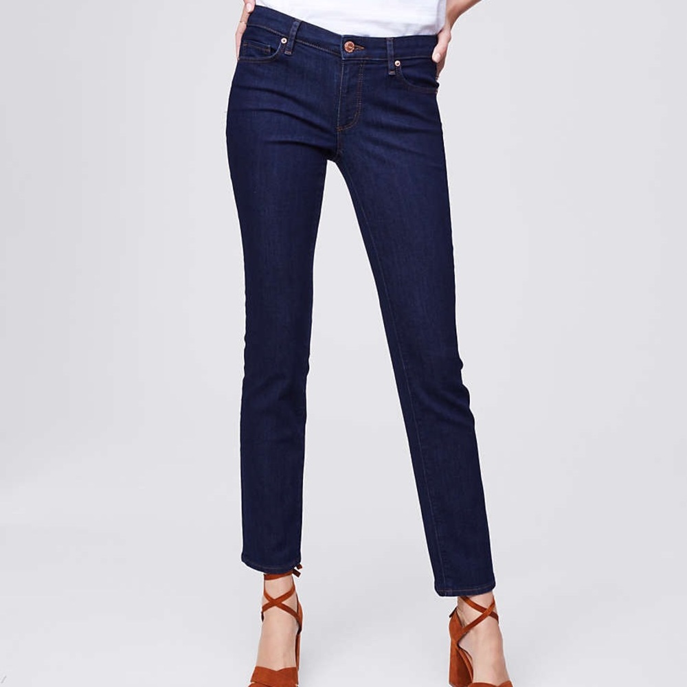 NWT, LOFT Dark Wash Curvy Straight Leg Jeans